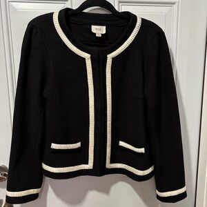 ECI New York Cabi Black Jacket with White Trim